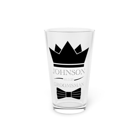 Groomsman Pint Glass, 16oz