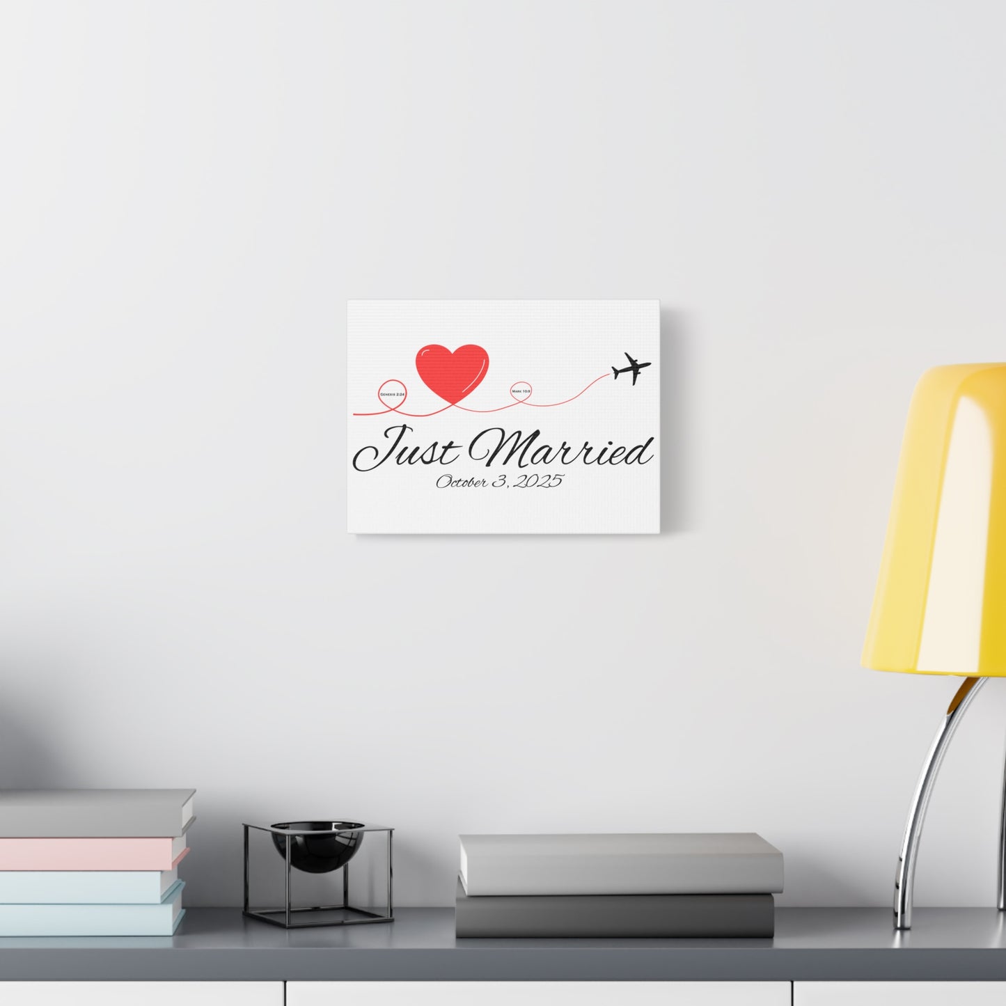 Just Married Canvas Wall Art