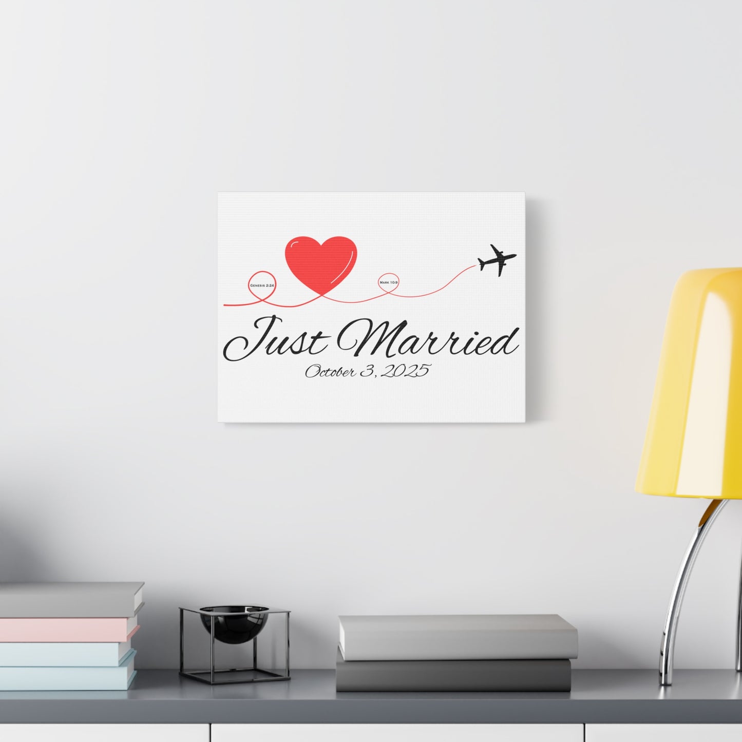 Just Married Canvas Wall Art