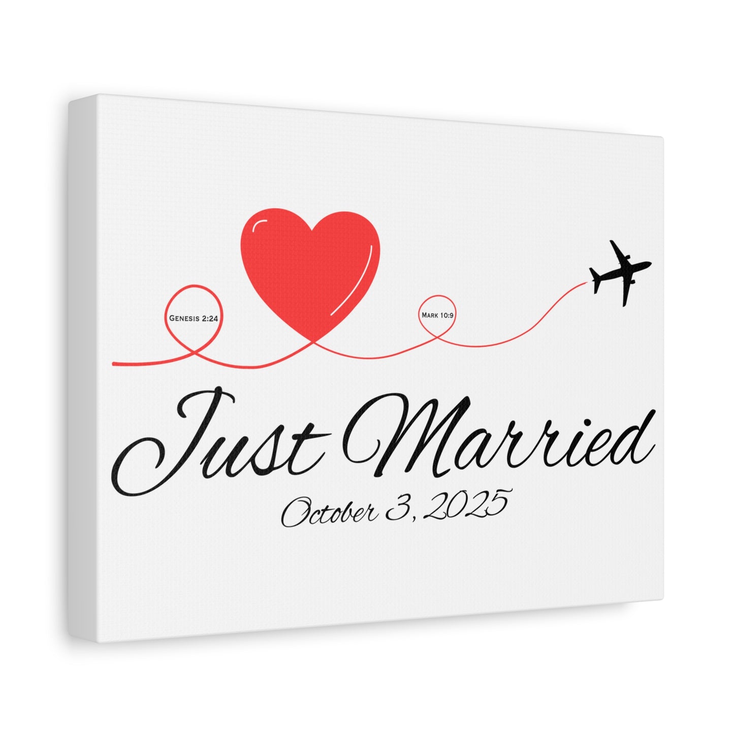 Just Married Canvas Wall Art