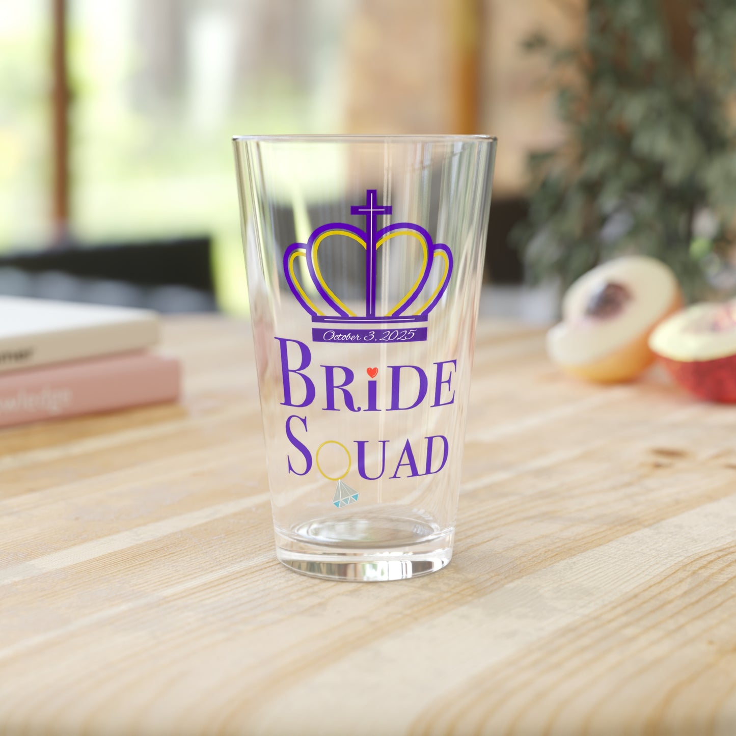 Bridal Party Pint Glass, 16oz