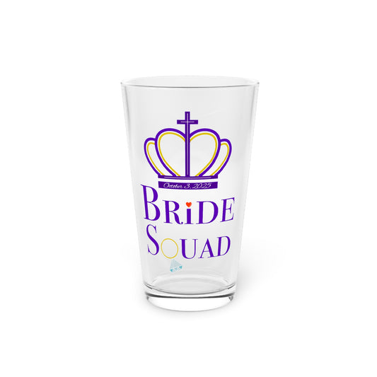 Bridal Party Pint Glass, 16oz