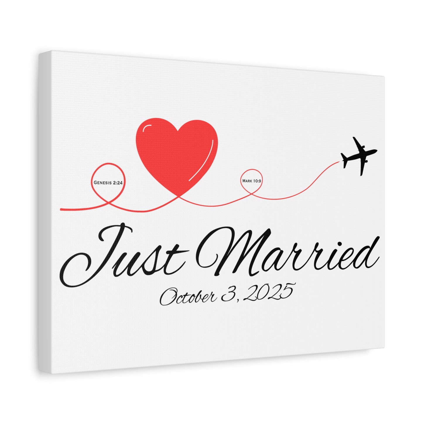 Just Married Canvas Wall Art
